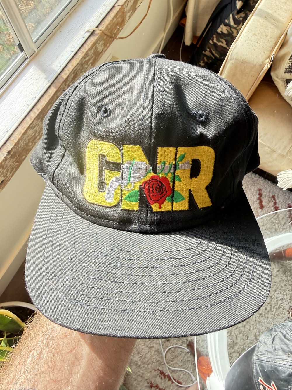 Vintage Guns n Roses 80s Embroidered Logo Snapback Hat Size One Size
